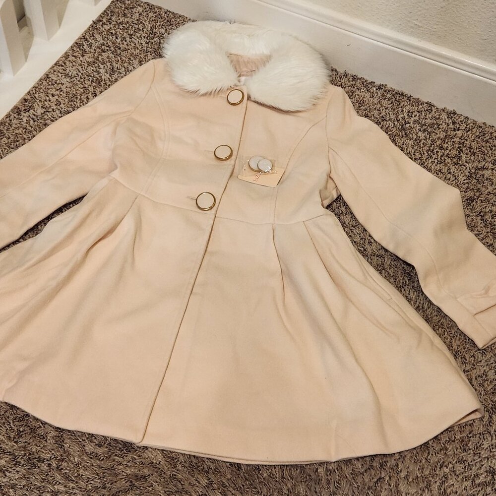 Liz Lisa Fur Trimmed Pink Coat